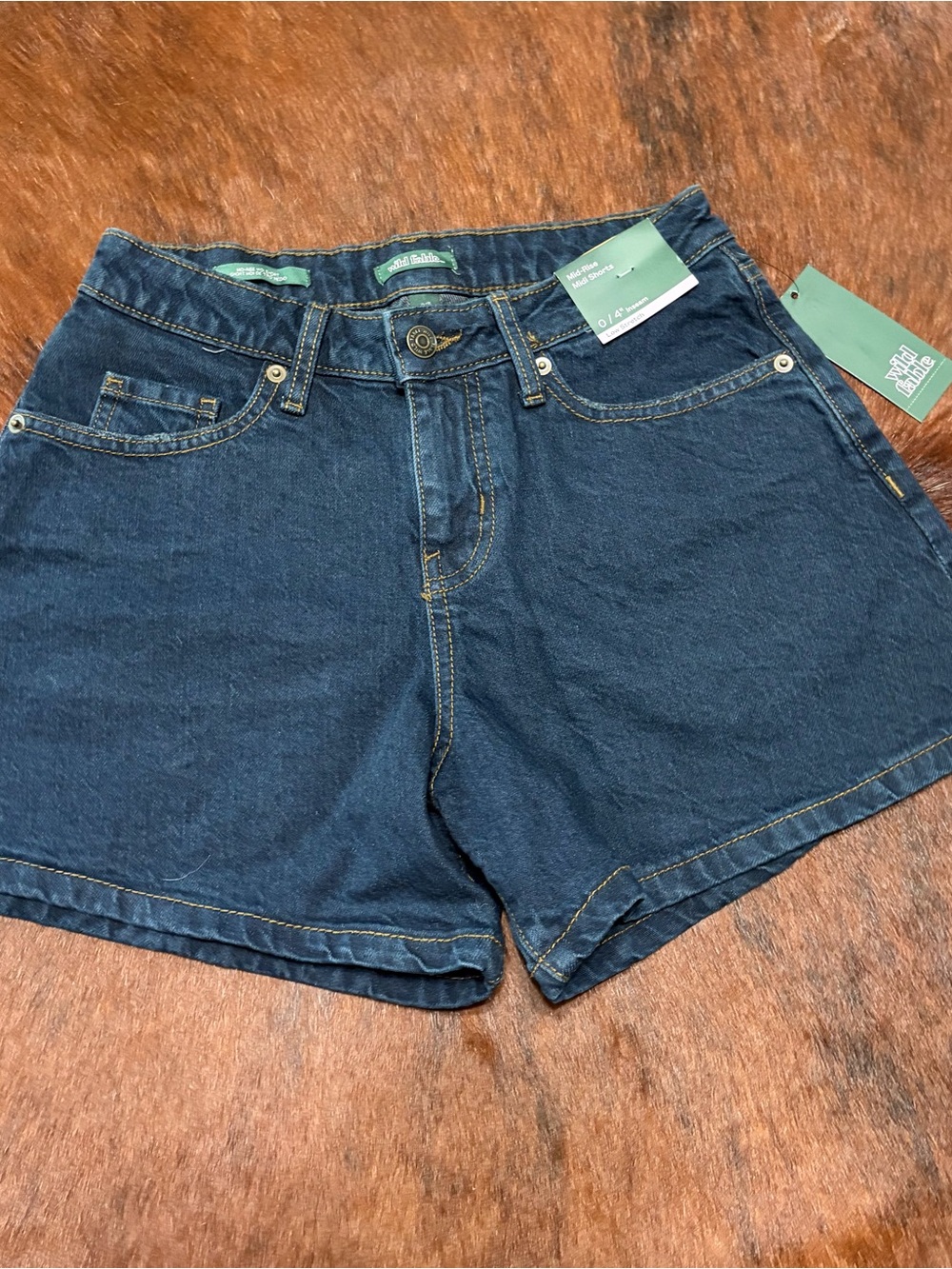 wild fable Dark Blue Denim Mid-Rise Jean Shorts